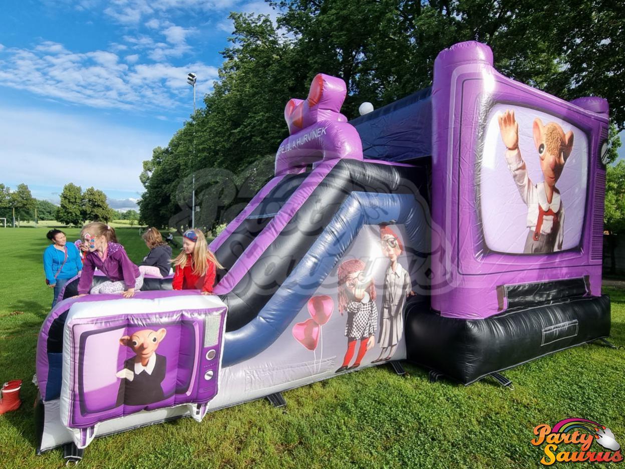 skákací hrad se skluzavkou Spejbl a Hurvínek